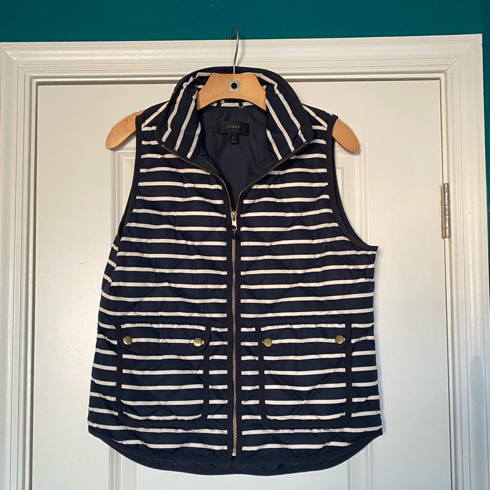 JCrew Striped Excursion Vest